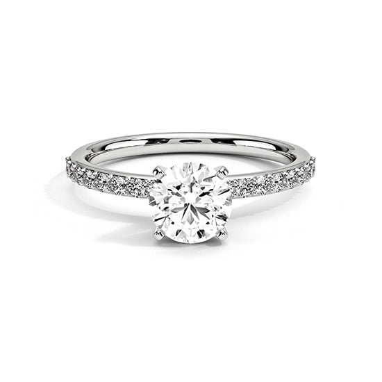 ROUNG BRILLIANT PAVÉ DIAMOND ENGAGEMENT RING