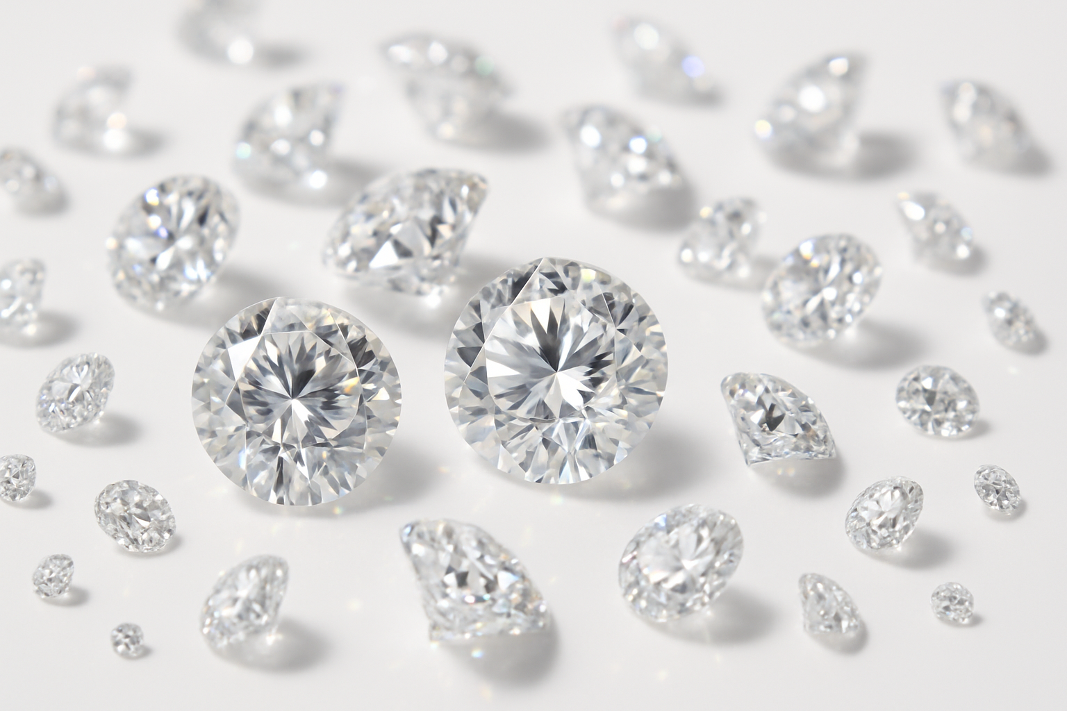 a photo with all diamond shapes loose diamonds
