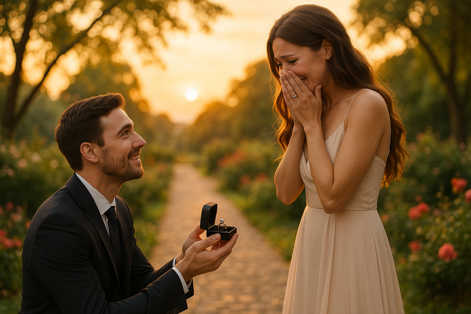 add a man proposing to a woman