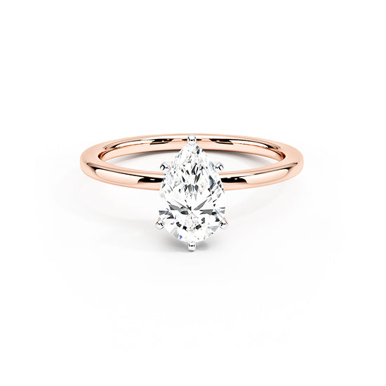NATURAL DIAMOND - PEAR-CUT SOLITAIRE ENGAGEMENT RING