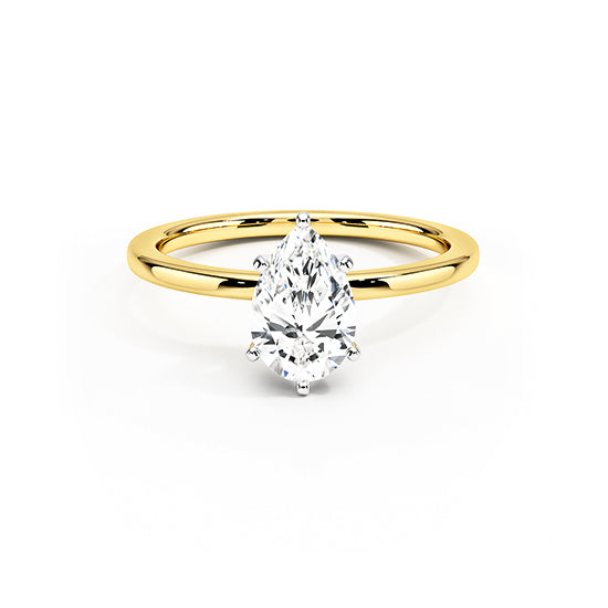 NATURAL DIAMOND - PEAR-CUT SOLITAIRE ENGAGEMENT RING