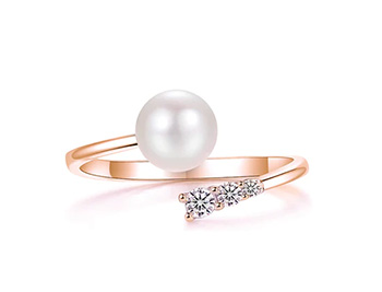 IE OPEN MULTI-DIAMOND AND PEARL RING